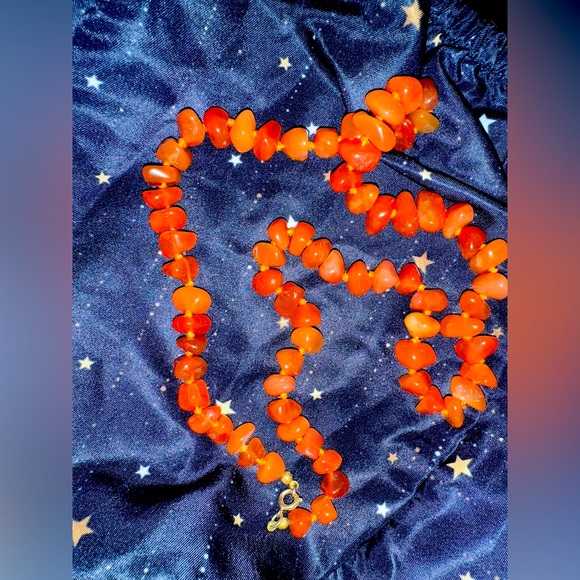 Vintage Orange Stone Necklace - Picture 1 of 1